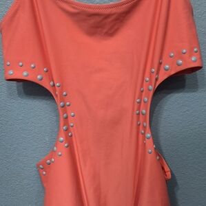 Aerie Pink and Blue One Piece Swimsuit with Racerback